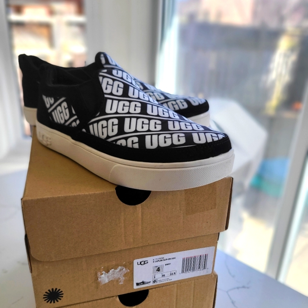 UGG Black and White Logo Sneakers